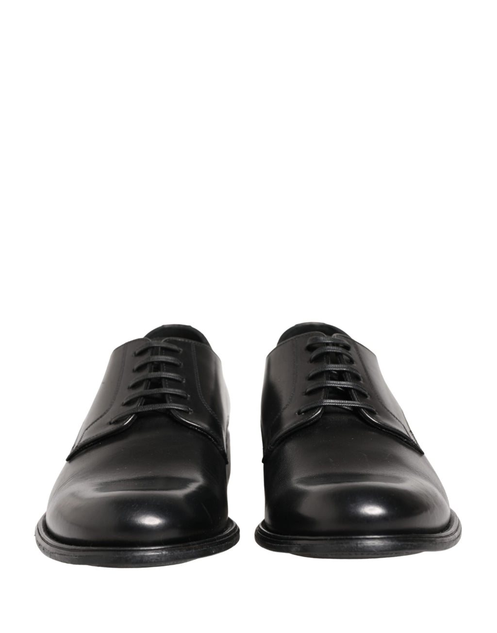 Dolce & Gabbana Black Calfskin Leather Derby Men Dress Shoes