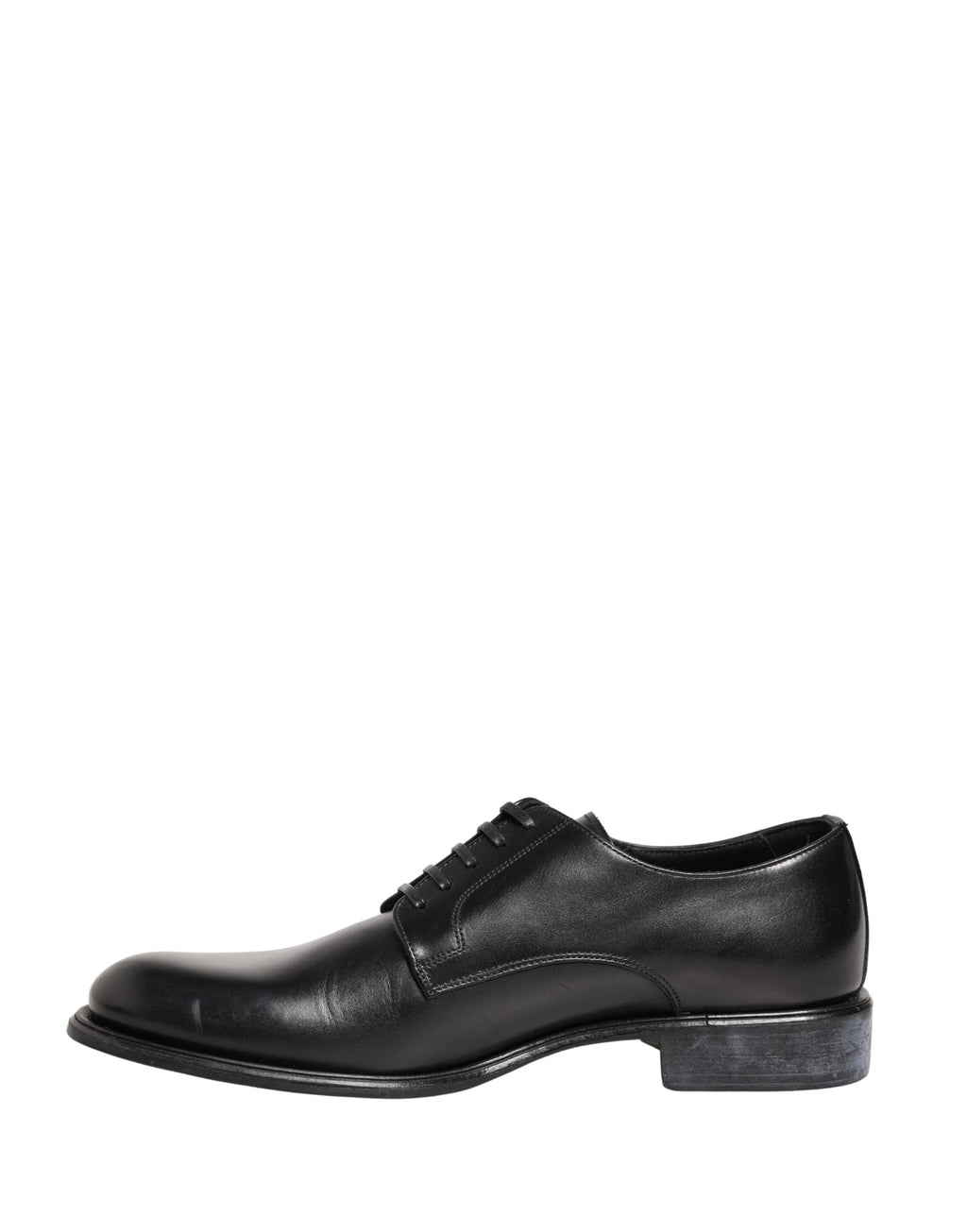 Dolce & Gabbana Black Calfskin Leather Derby Men Dress Shoes