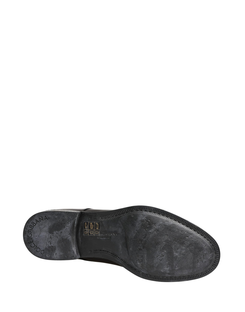 Dolce & Gabbana Black Calfskin Leather Derby Men Dress Shoes