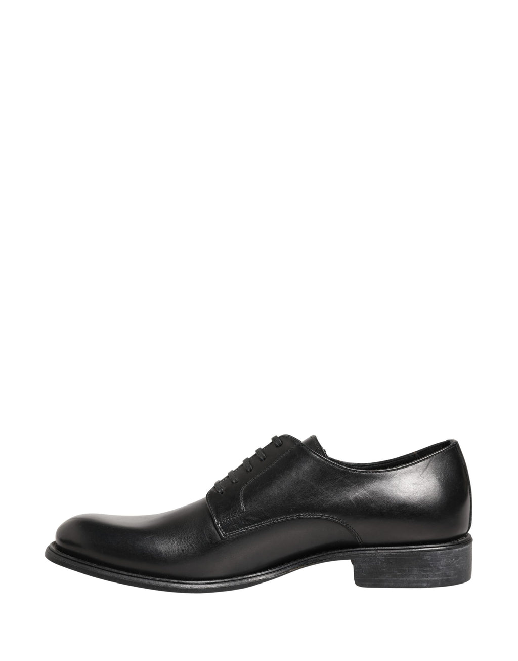 Dolce & Gabbana Black Calfskin Leather Derby Men Dress Shoes