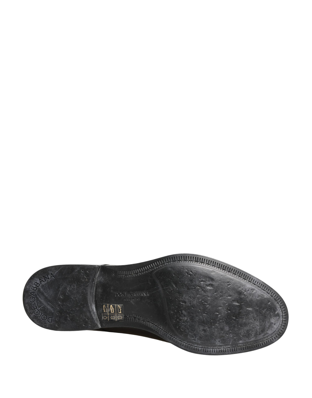 Dolce & Gabbana Black Calfskin Leather Derby Men Dress Shoes