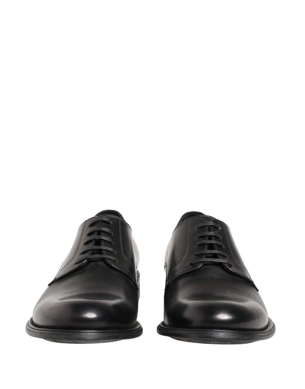Dolce & Gabbana Black Calfskin Leather Derby Men Dress Shoes