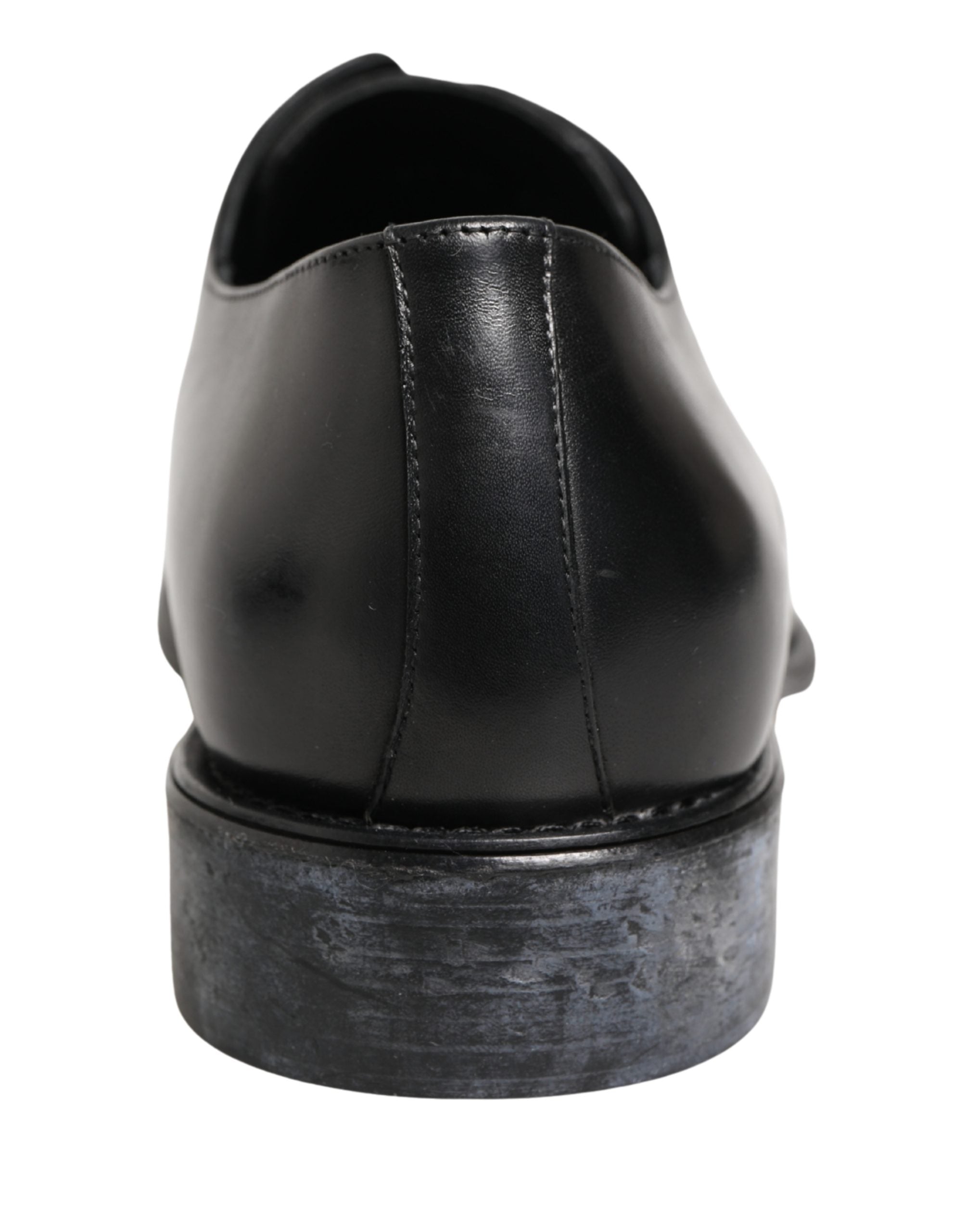 Dolce & Gabbana Black Calfskin Leather Derby Men Dress Shoes