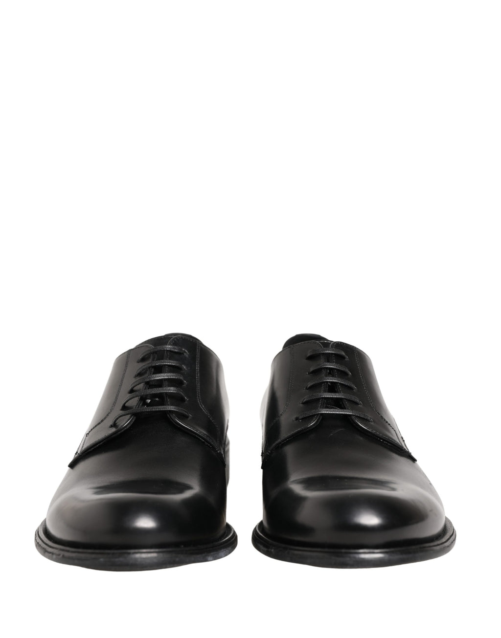 Dolce & Gabbana Black Calfskin Leather Derby Men Dress Shoes