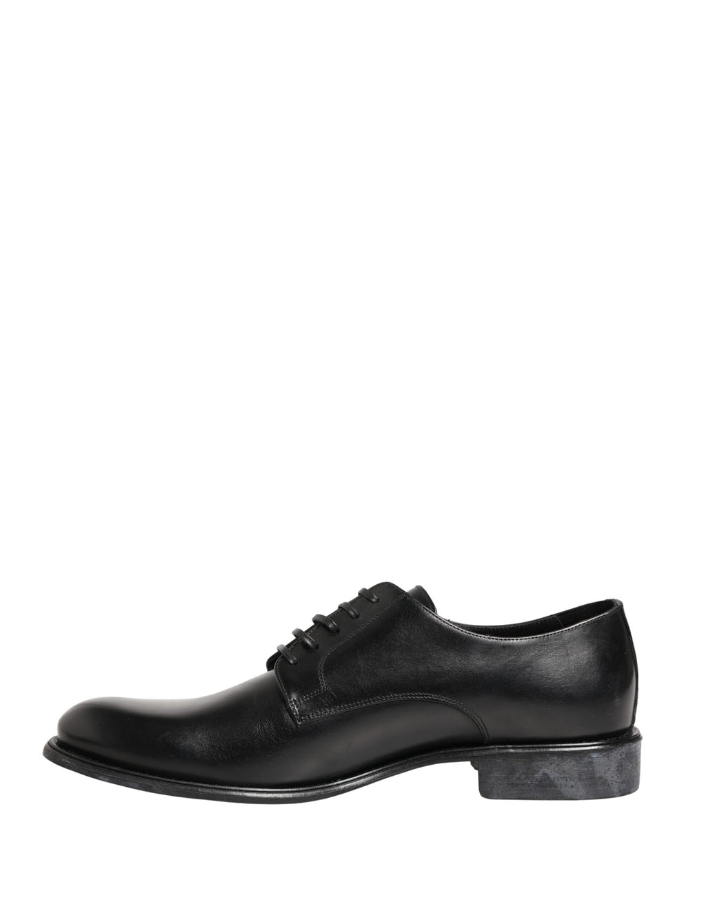 Dolce & Gabbana Black Calfskin Leather Derby Men Dress Shoes