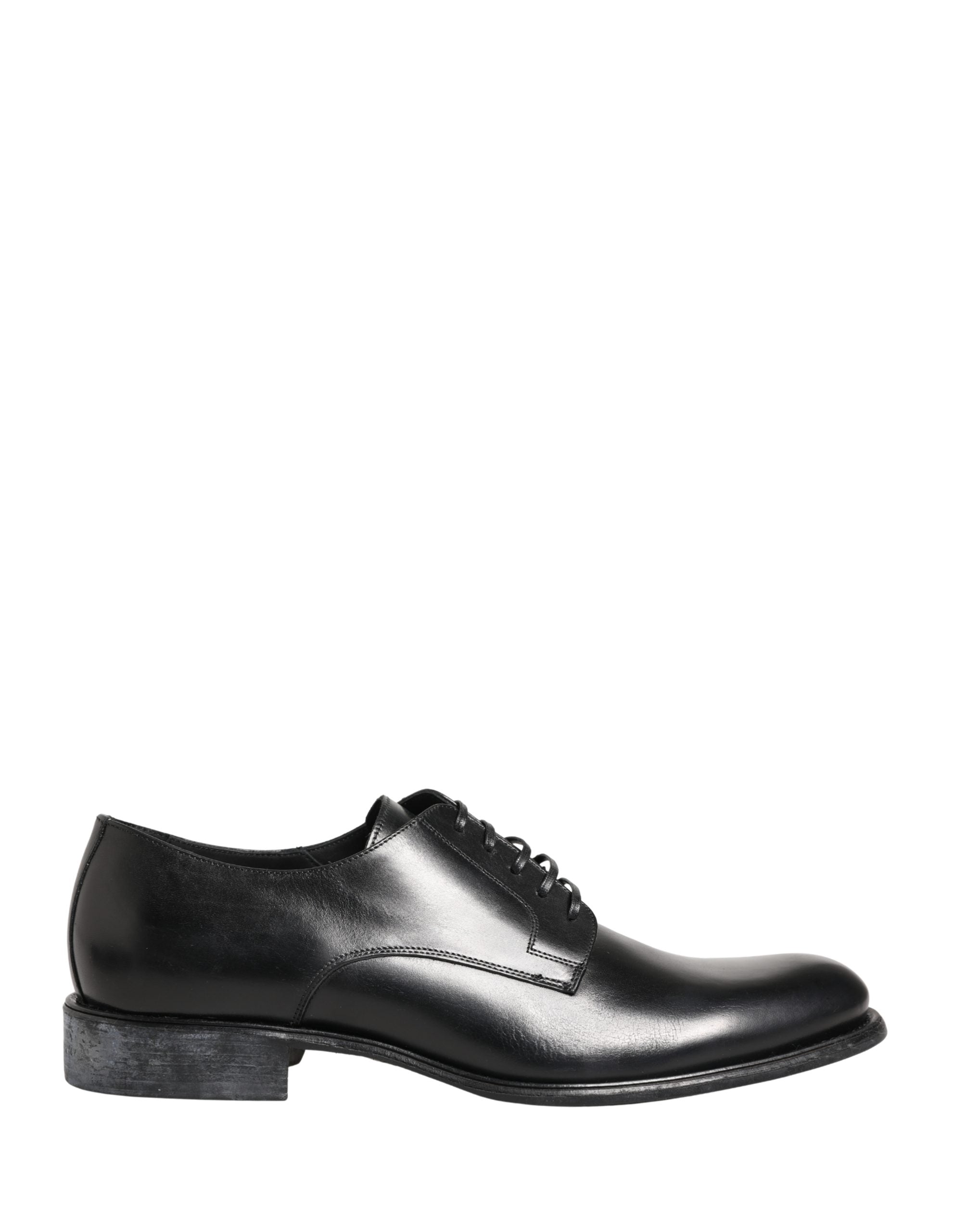 Dolce & Gabbana Black Calfskin Leather Derby Men Dress Shoes