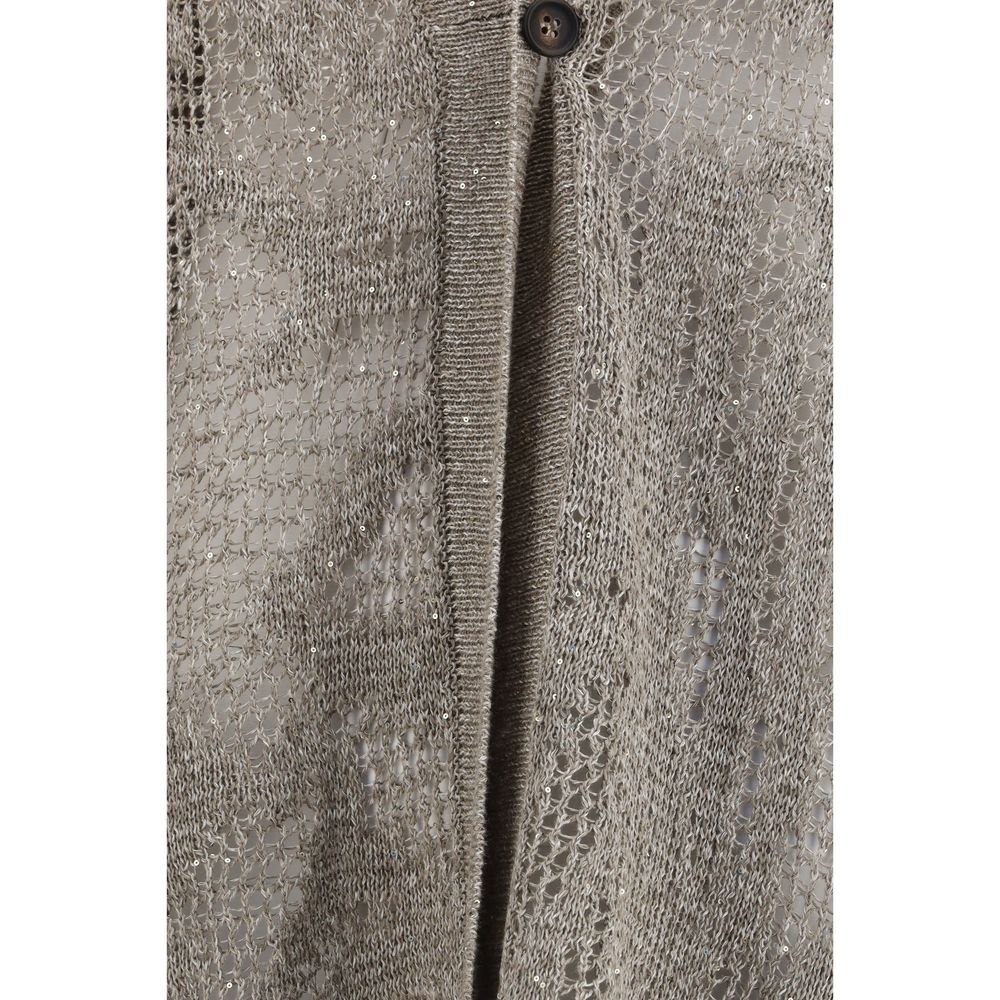 Brunello Cucinelli Beige Linen Cardigan