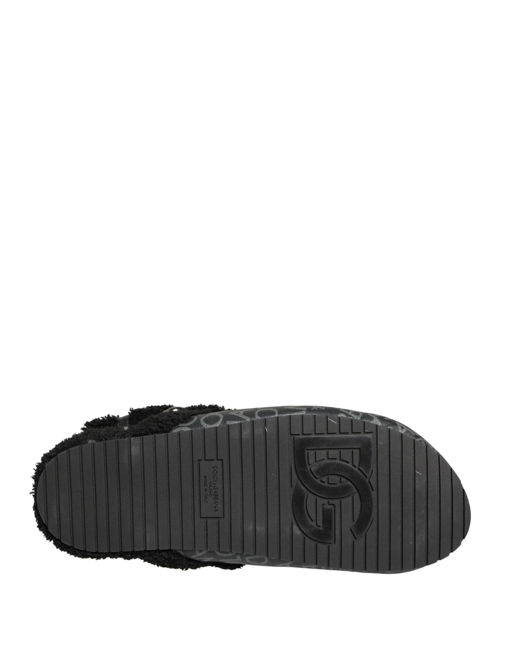 Dolce & Gabbana Gray Faux Fur Jacquard Mules Sandals Shoes