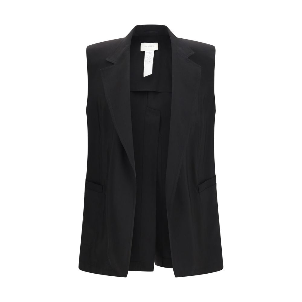 Max Mara Black Viscose Sleveless Jacket
