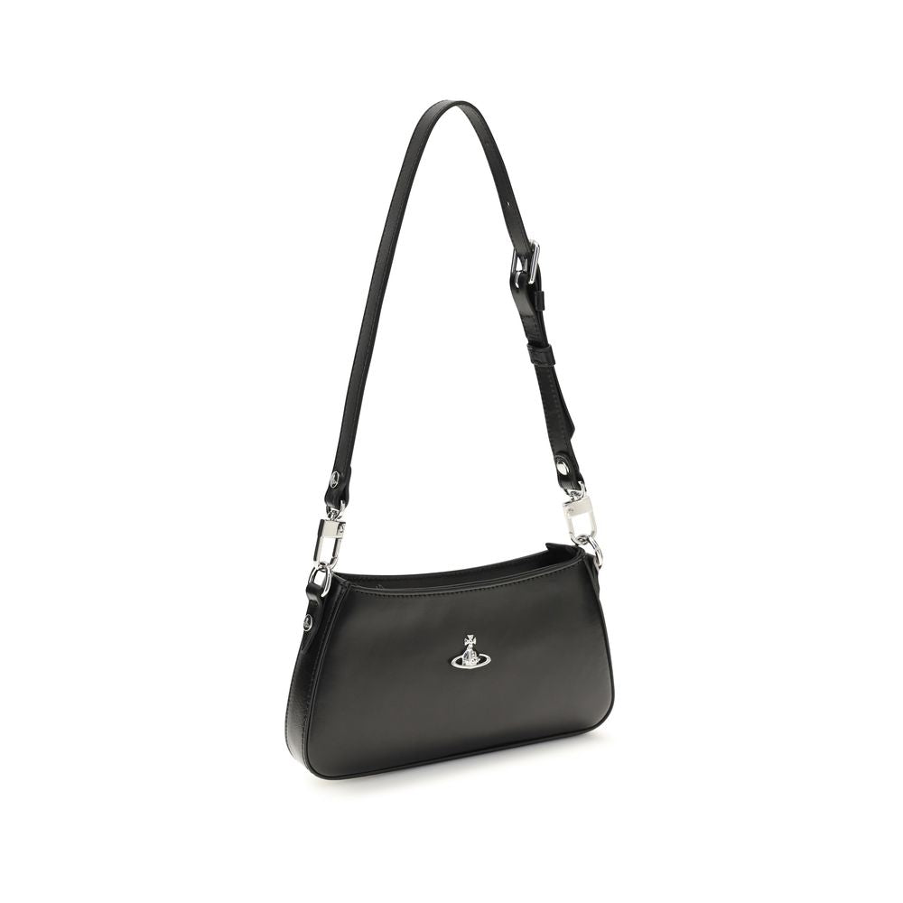 Vivienne Westwood Black Calf Leather Bos Taurus Shoulder Bag