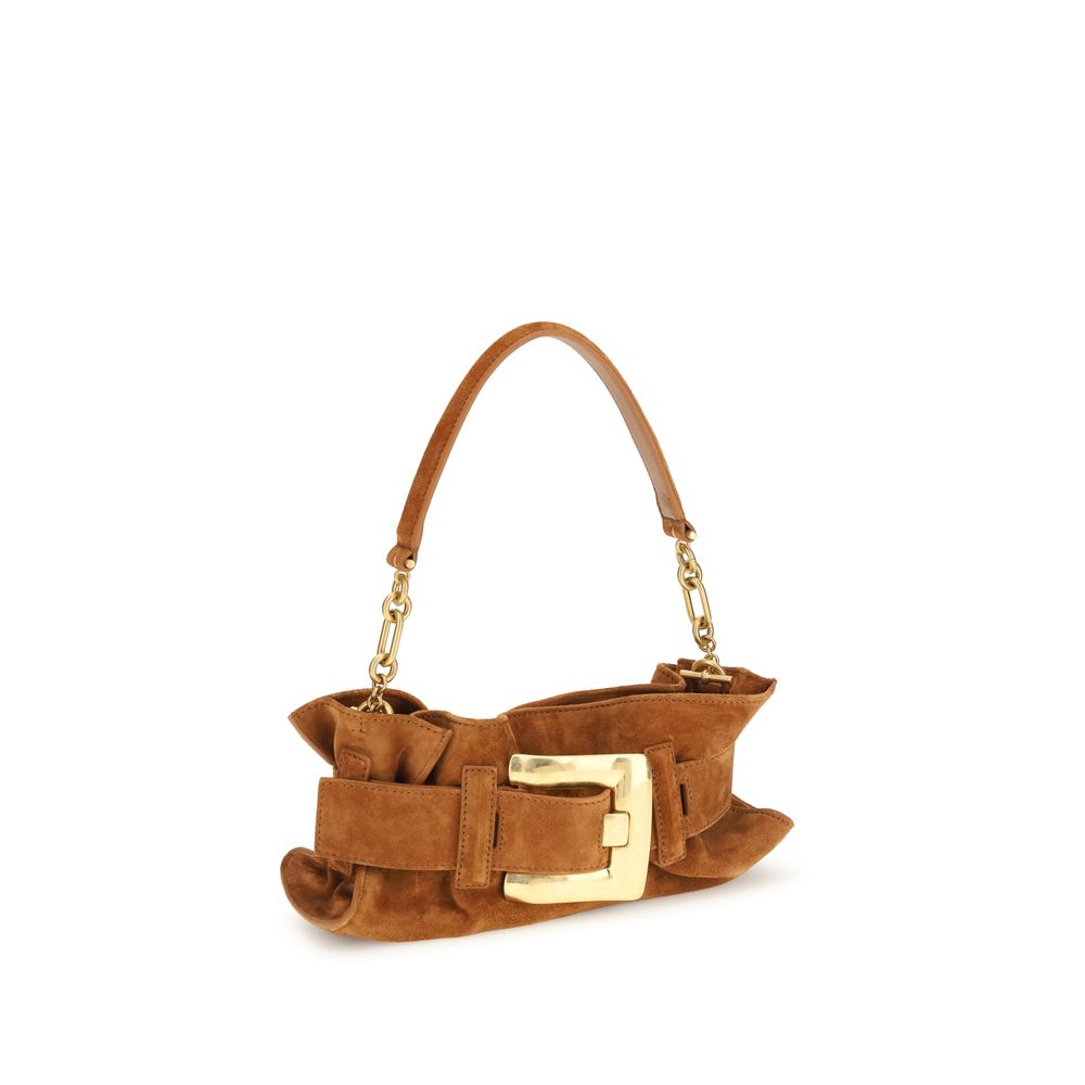 Balmain Beige Calf Leather Bos Taurus Shoulder Bag