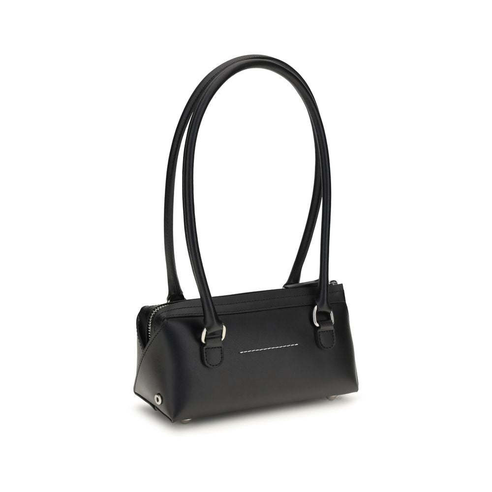 MM6 Black Calf Leather Bos Taurus Shoulder Bag