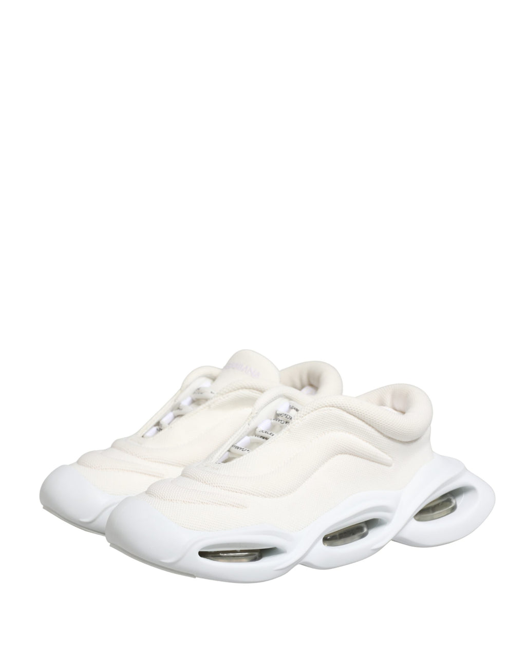 Dolce & Gabbana White Slip On Wave LowTop Sneakers Shoes