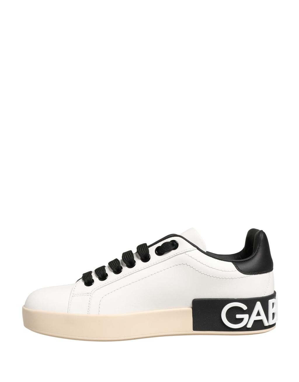 Dolce & Gabbana White Low Top Portofino Leather Sneakers Shoes
