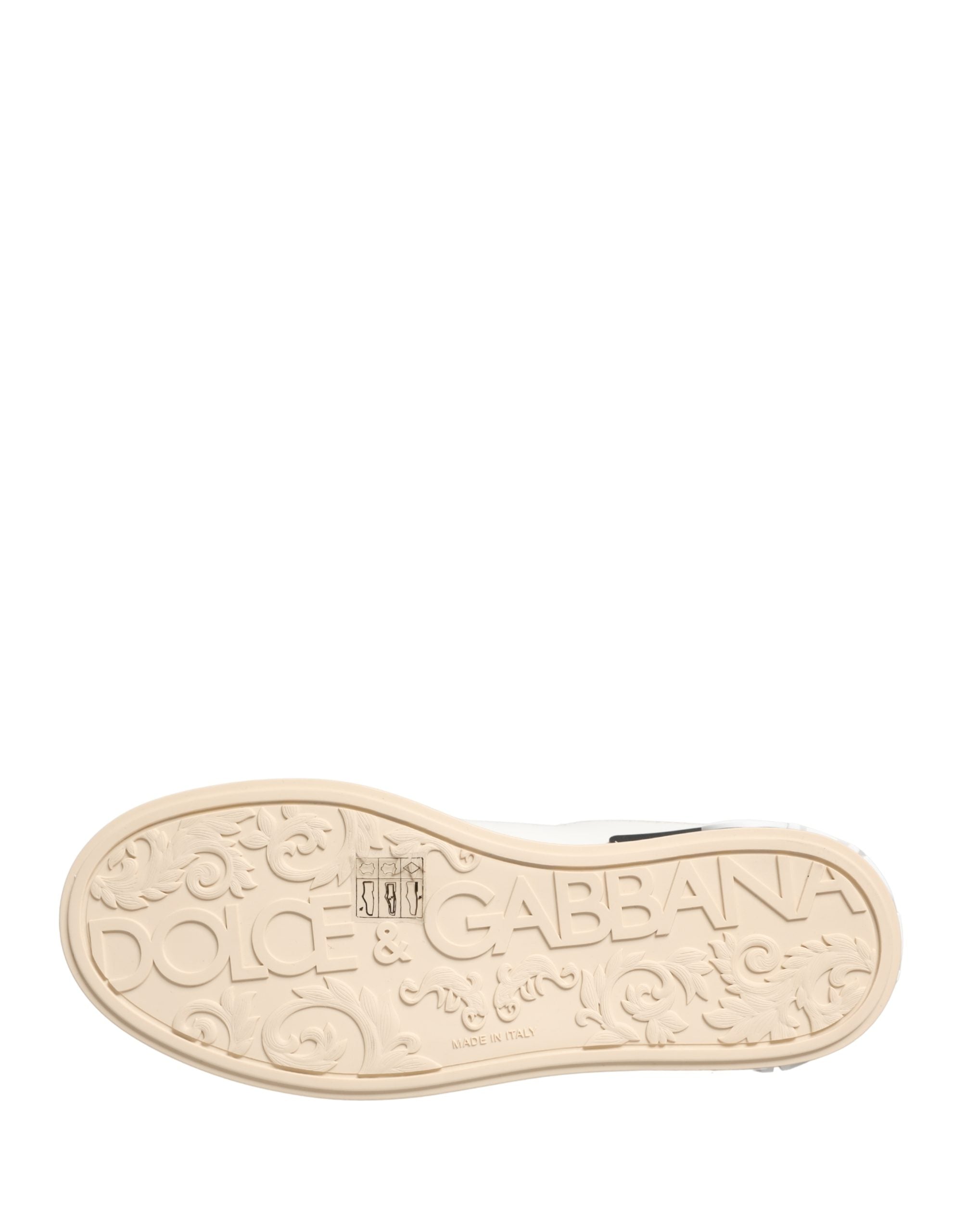 Dolce & Gabbana White Low Top Portofino Leather Sneakers Shoes
