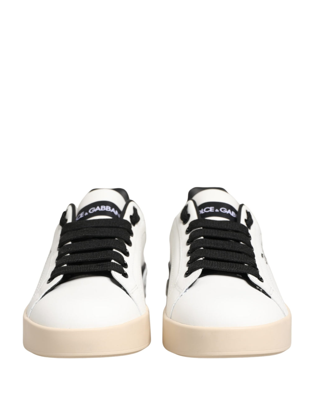 Dolce & Gabbana White Low Top Portofino Leather Sneakers Shoes