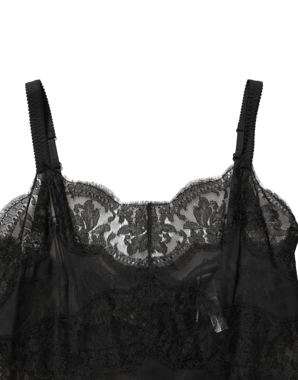 Dolce & Gabbana Black Silk Lace Slip Lingerie Chemise Sleepwear