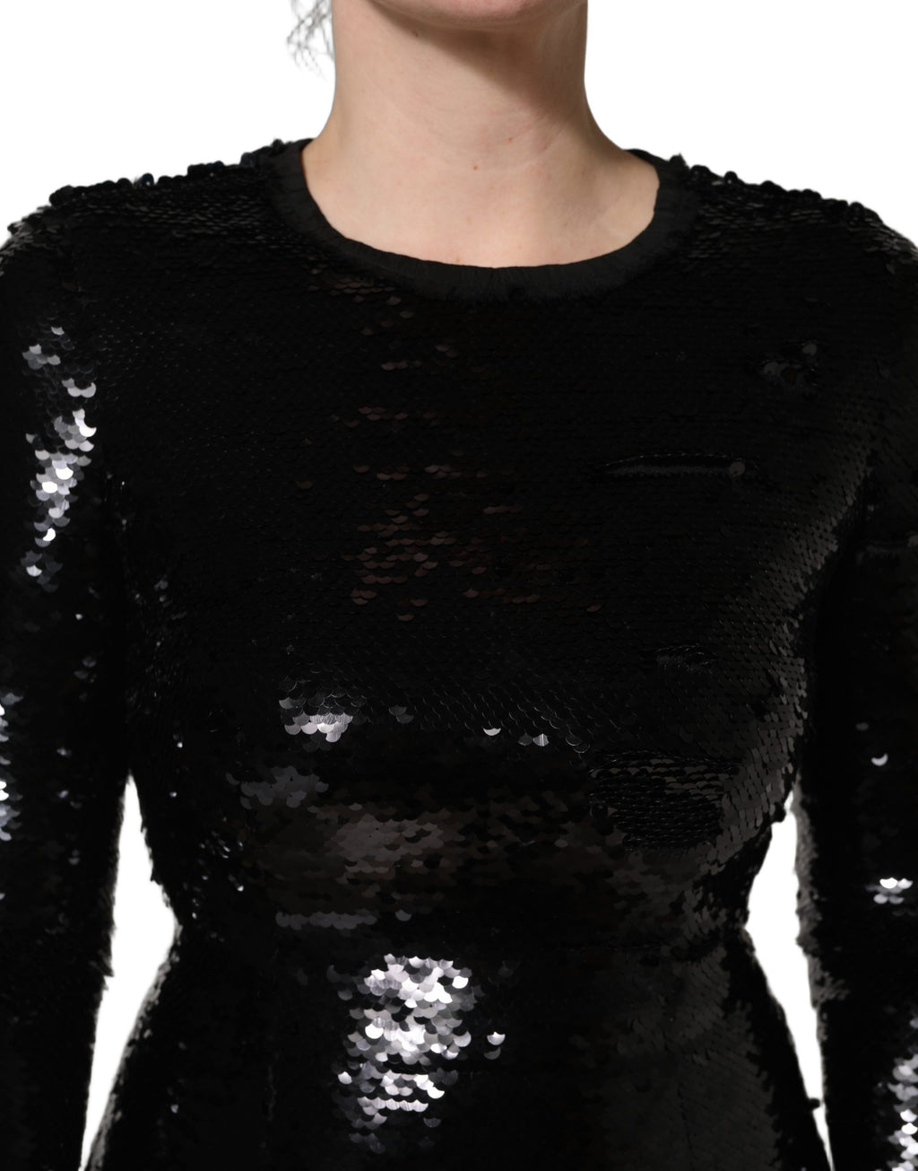 Dolce & Gabbana Black Bodycon Mermaid Sequinned Gown Dress