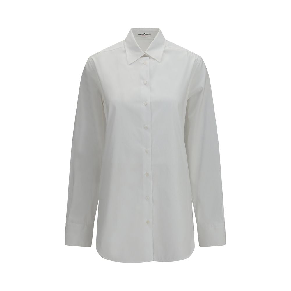 Ermanno Scervino White Cotton Dress Shirt
