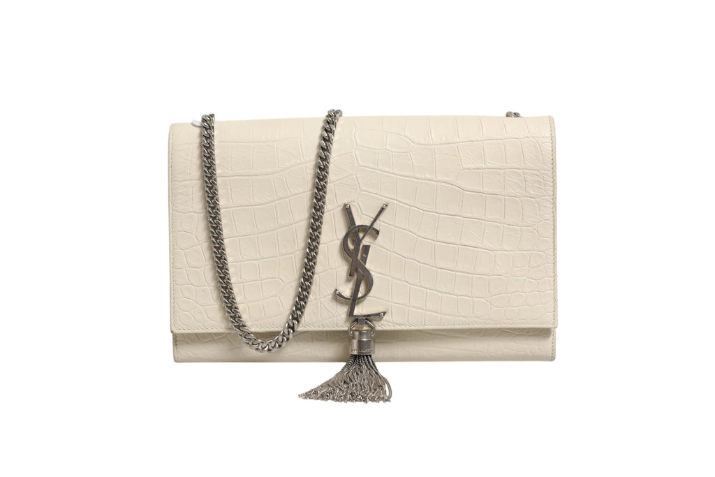 Saint Laurent Kate Tassel Small Croc-Embossed Leather