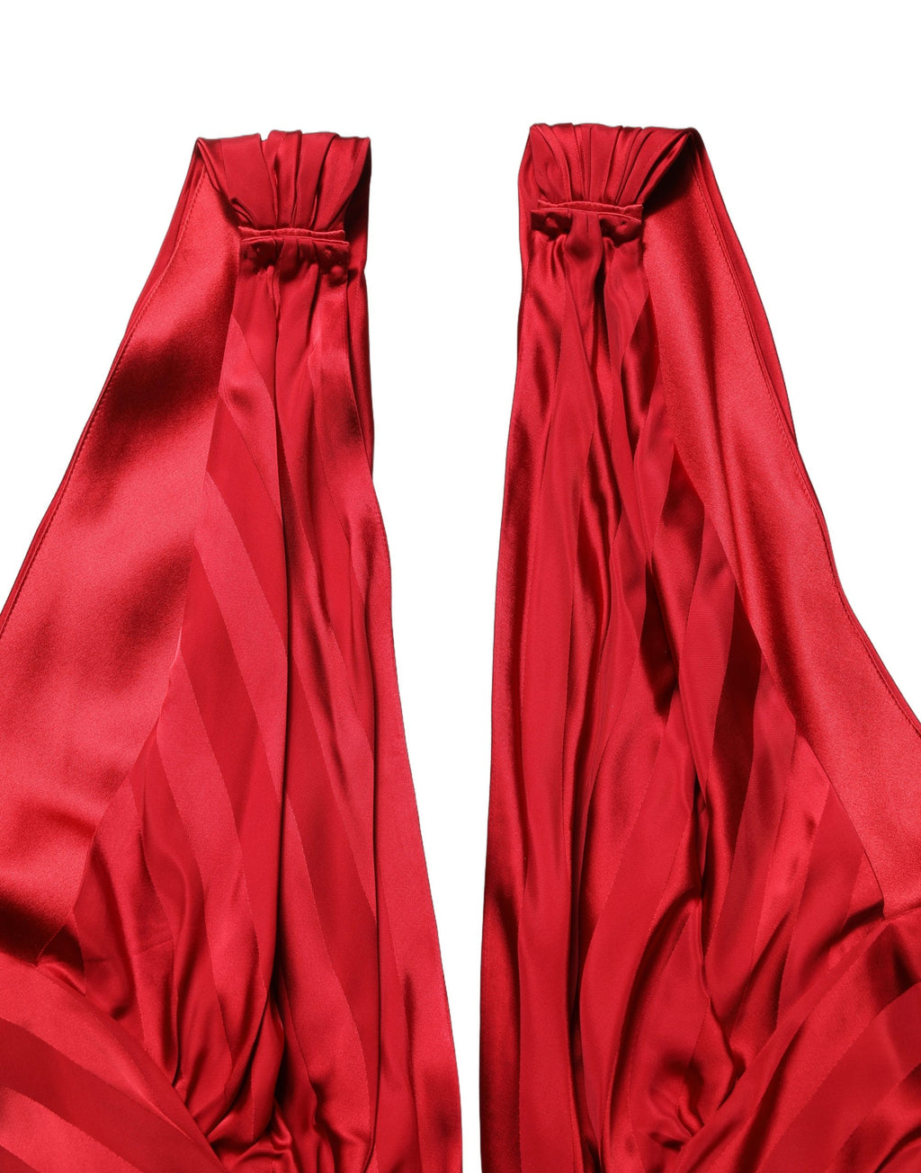 Dolce & Gabbana Red Plunging HalterNeck Draped Jumpsuit Dress