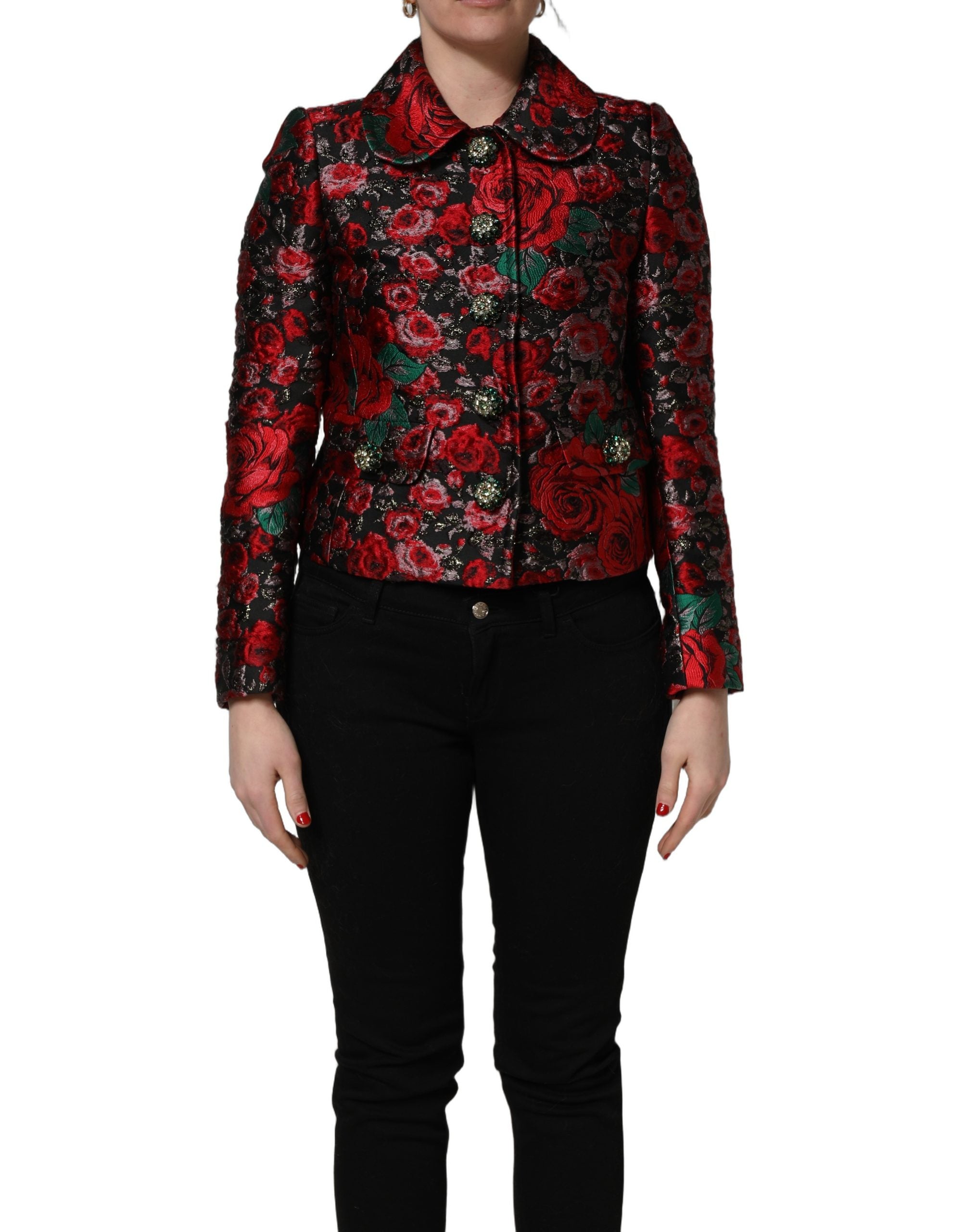 Dolce & Gabbana Multicolor Floral Brocade ButtonBlazer Jacket