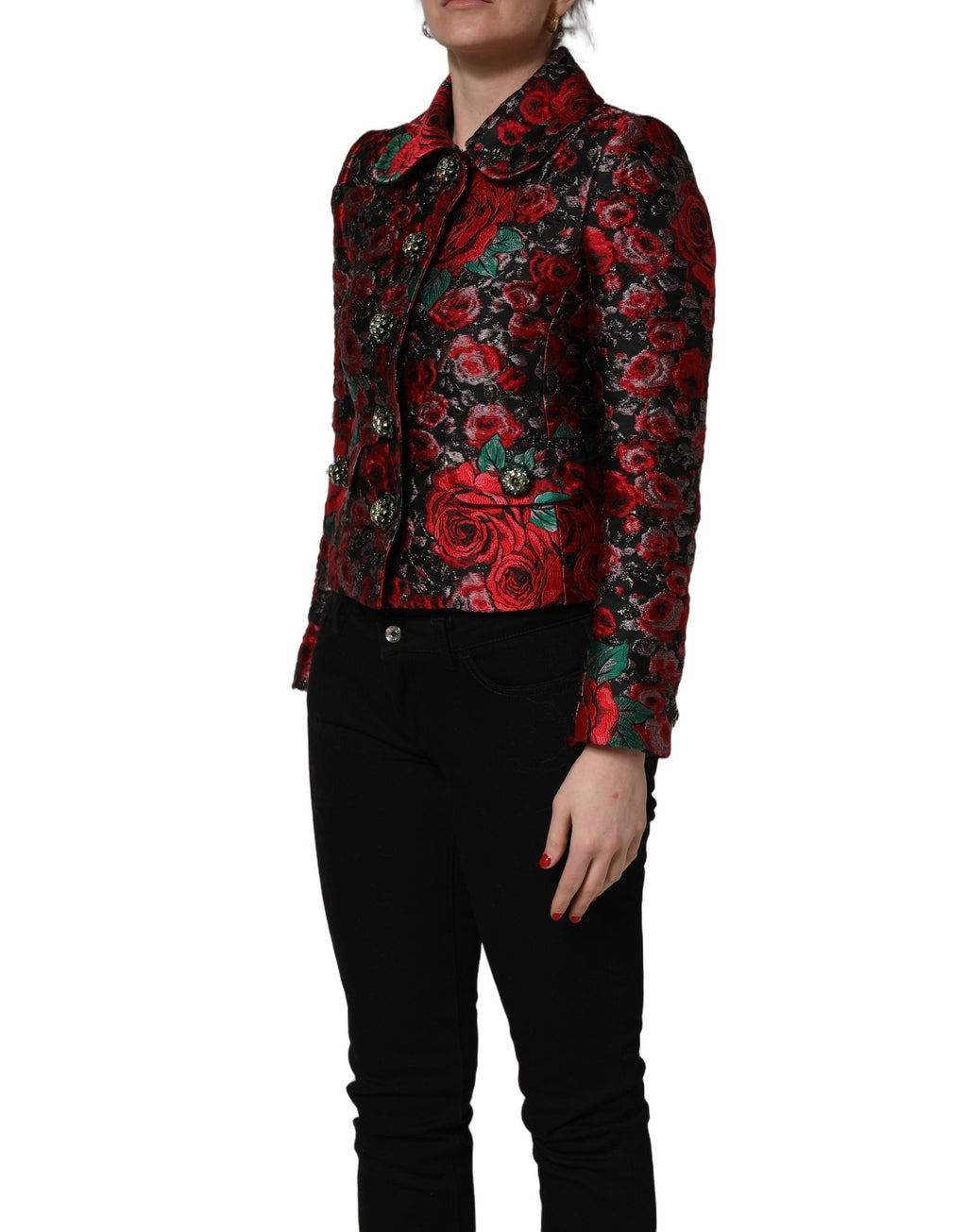 Dolce & Gabbana Multicolor Floral Brocade ButtonBlazer Jacket