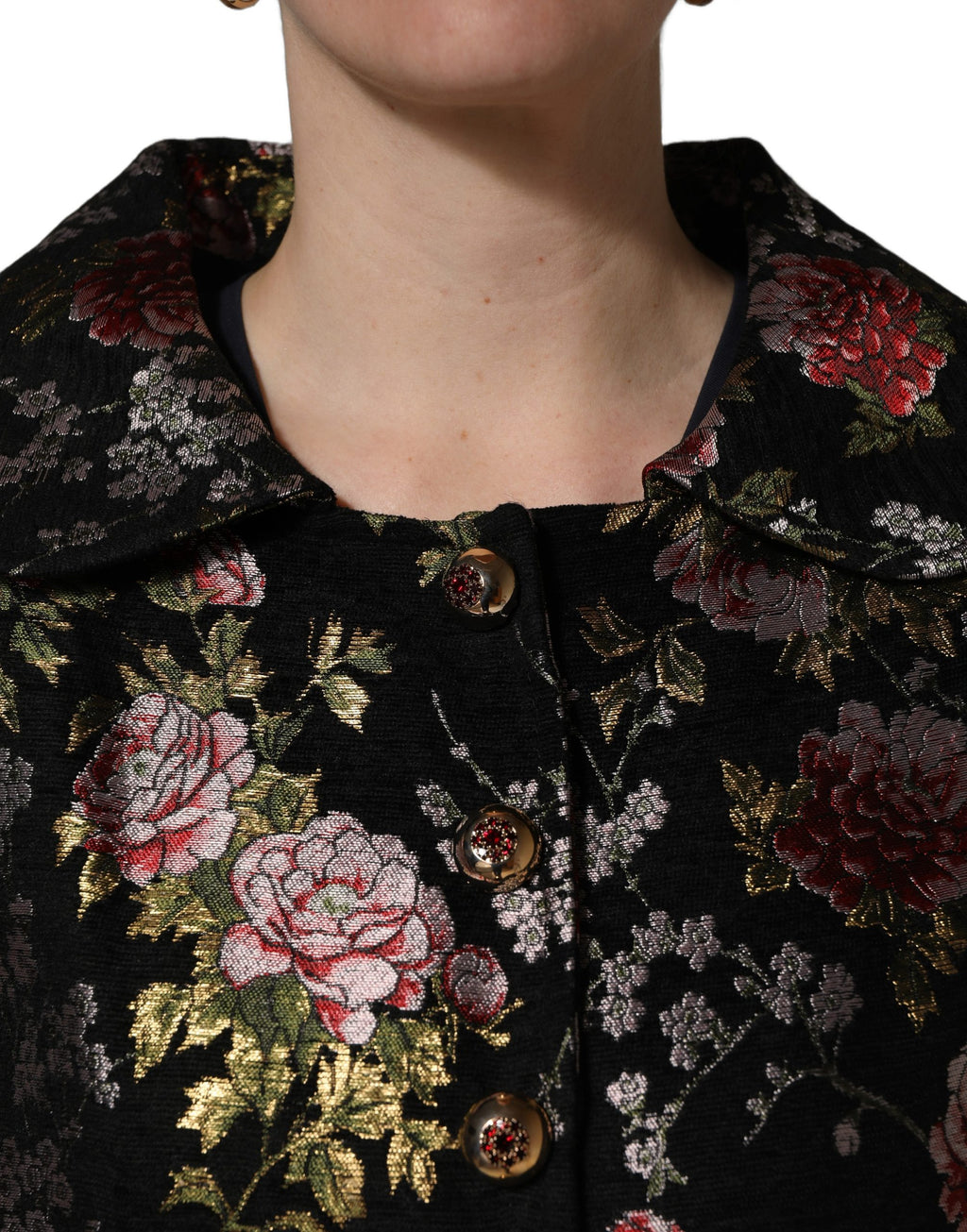 Dolce & Gabbana Multicolor Floral Brocade Blazer Jacket