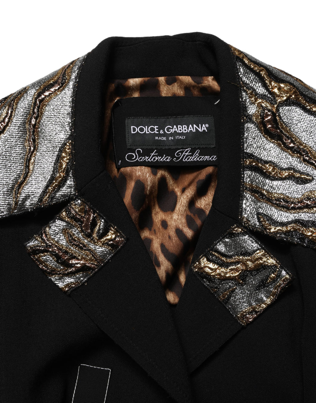 Dolce & Gabbana Black Single-Breasted Brocade Coat Jacket