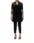Dolce & Gabbana Black Single-Breasted Brocade Coat Jacket