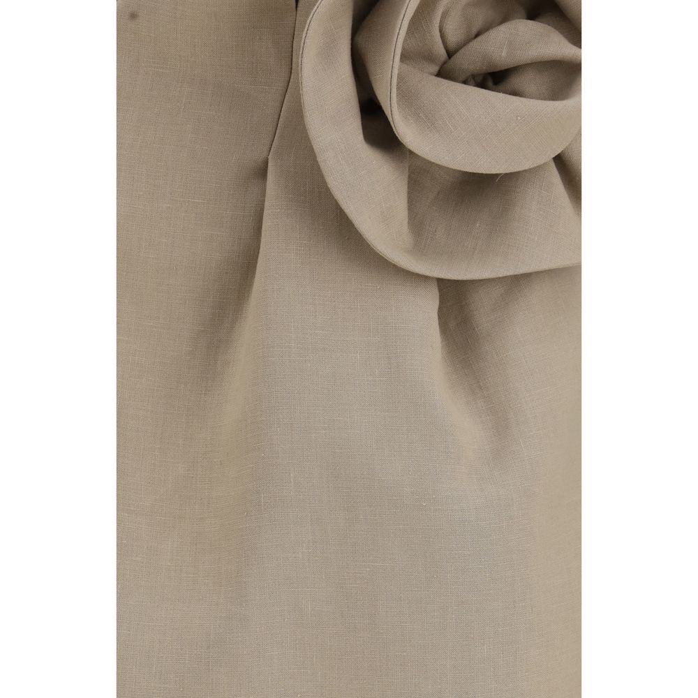 Magda Butrym Beige Linen Mini Skirt