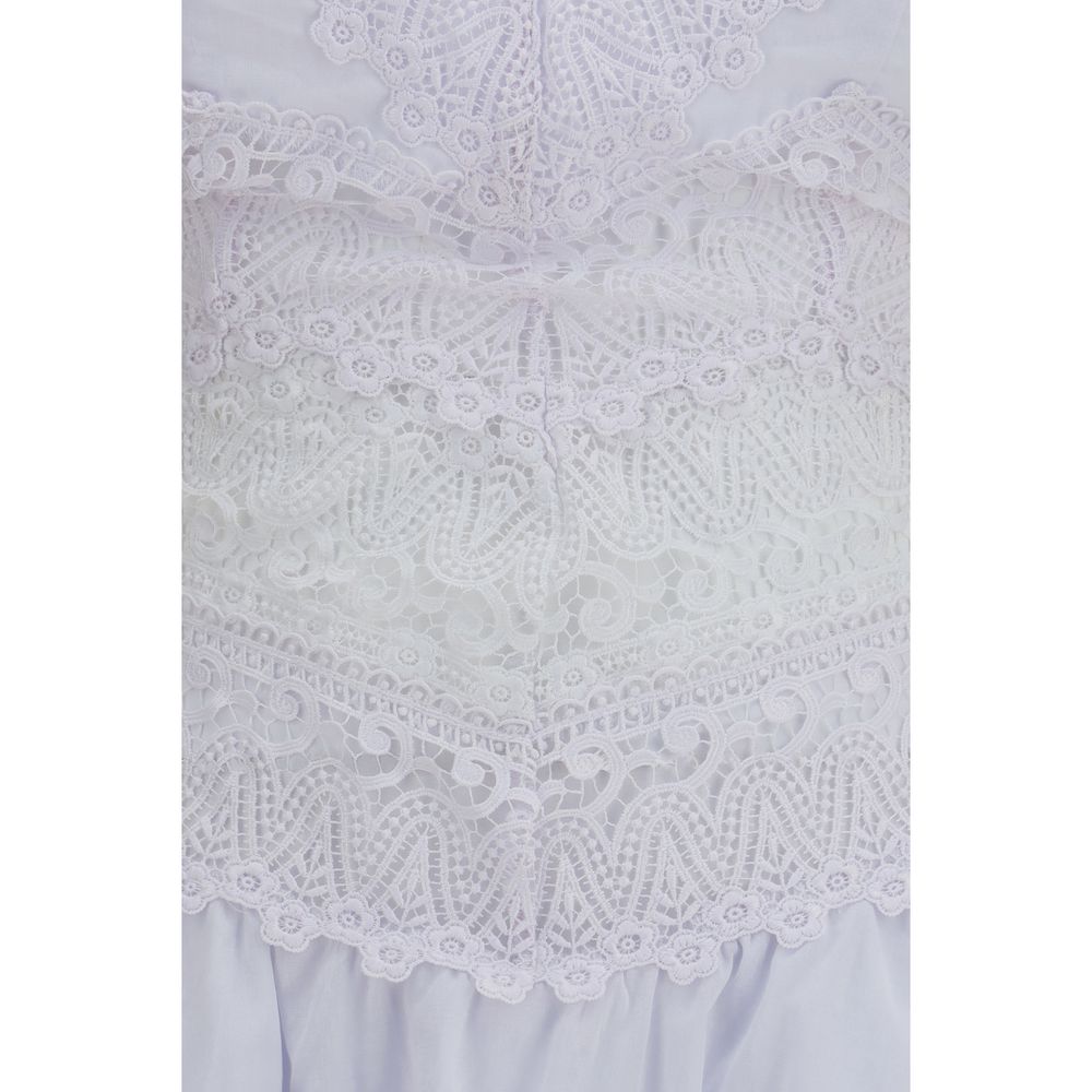 Charo Ruiz White Cotton Casual Dress