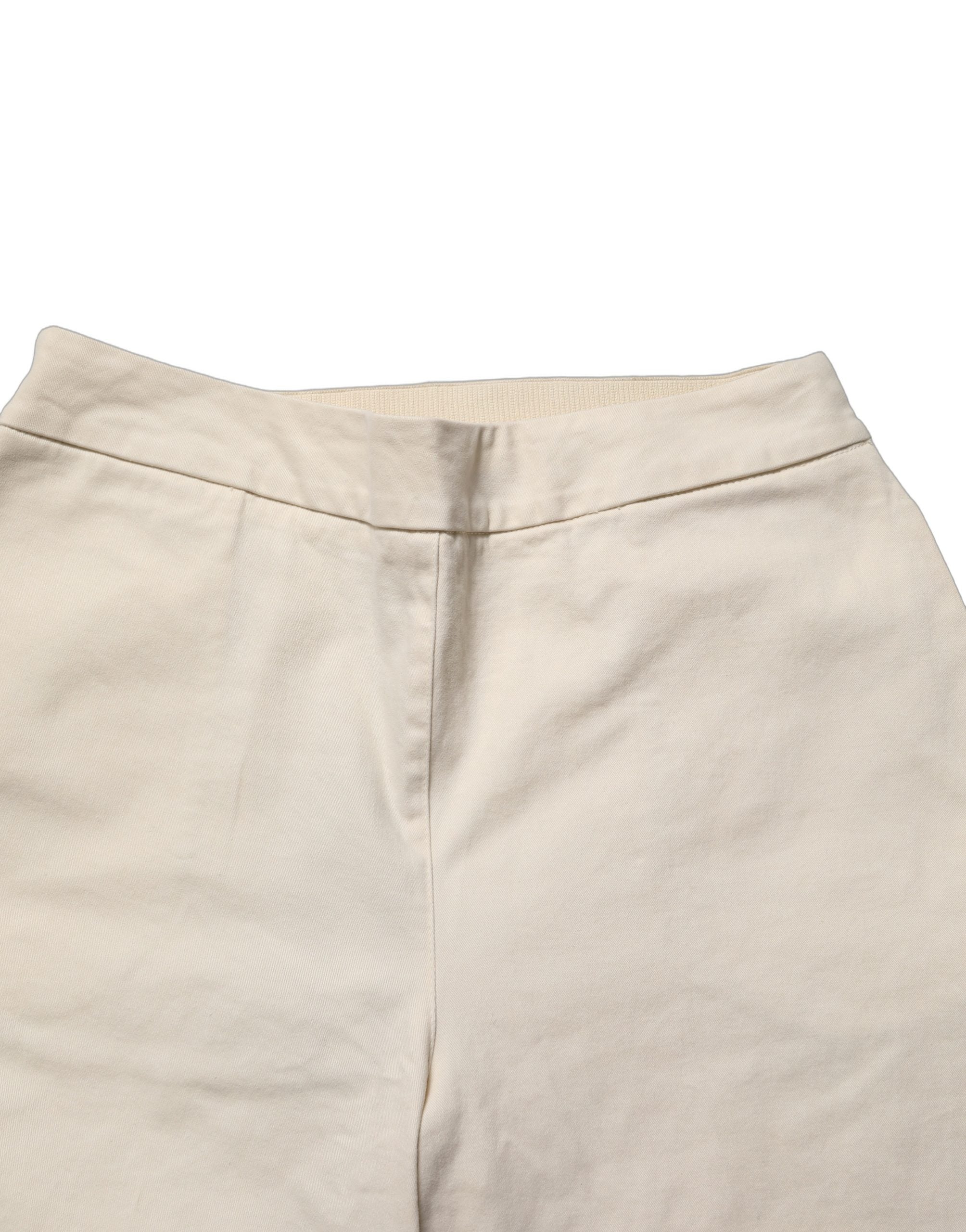 Alpha Studio Beige High Waist Straight Capri Cropped Trouser Pants
