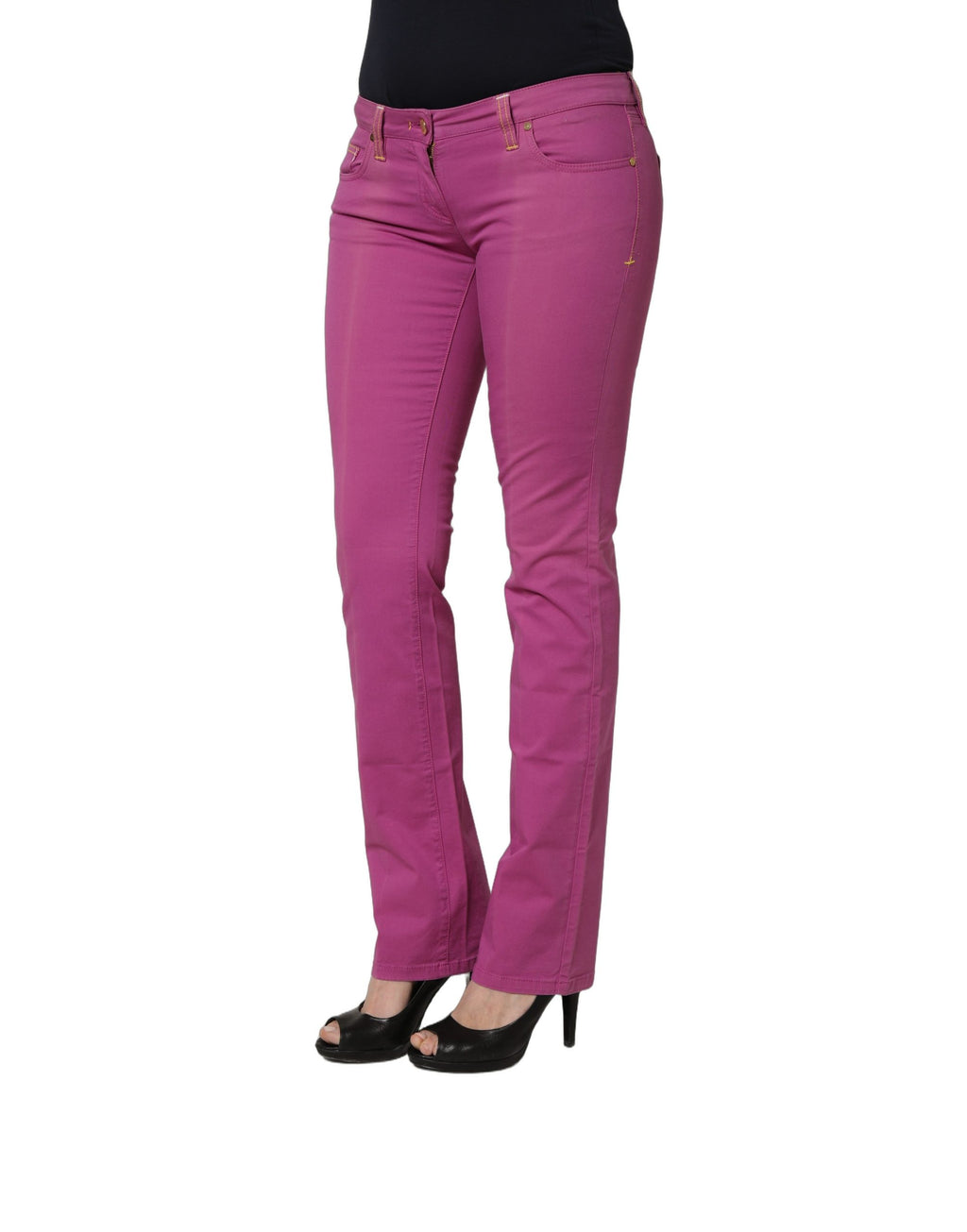 Alviero Martini Prima Classe Purple Cotton Slim Fit Denim Trouser Jeans