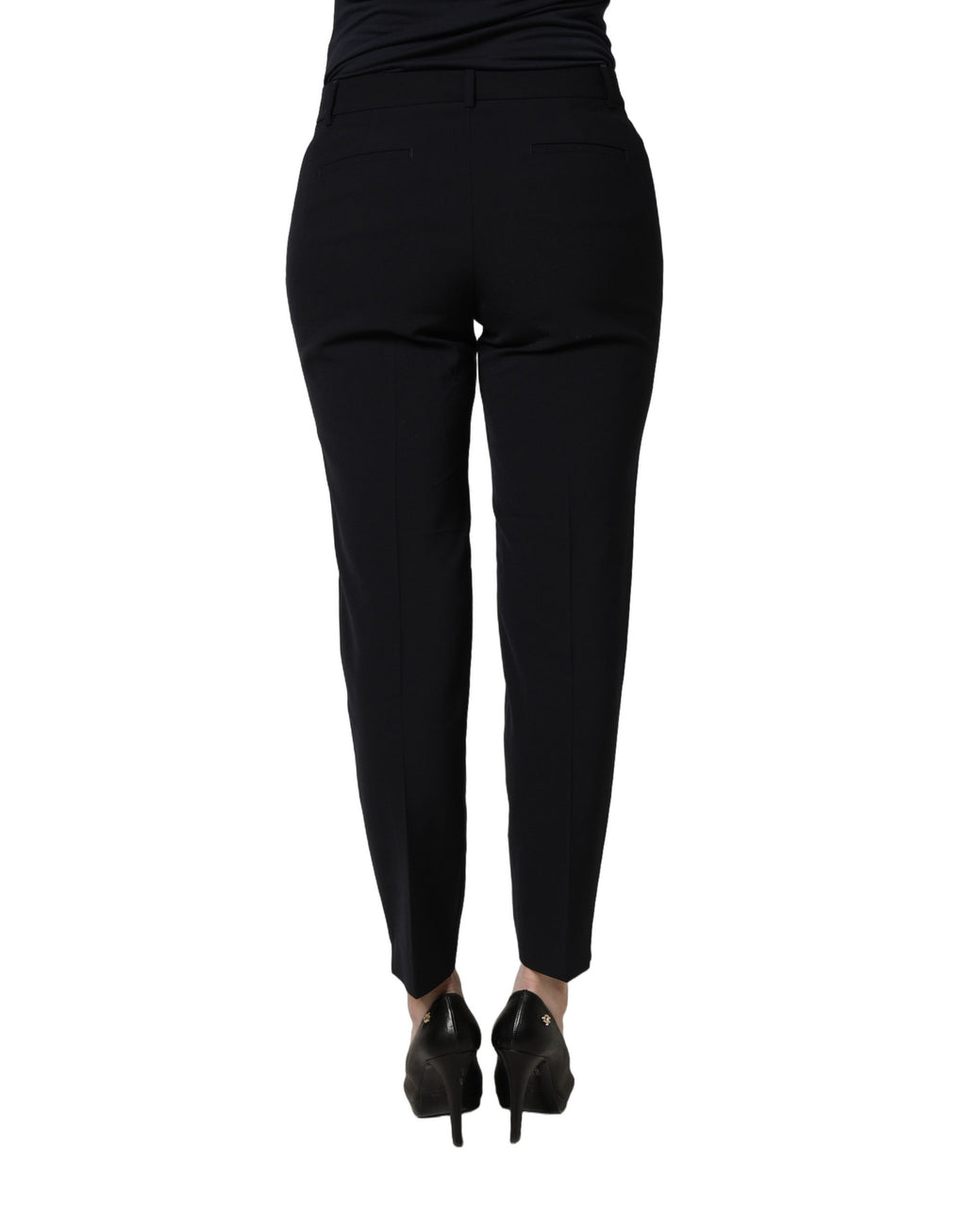 Peserico Black Skinny Mid Waist Chino Women Trouser Pants