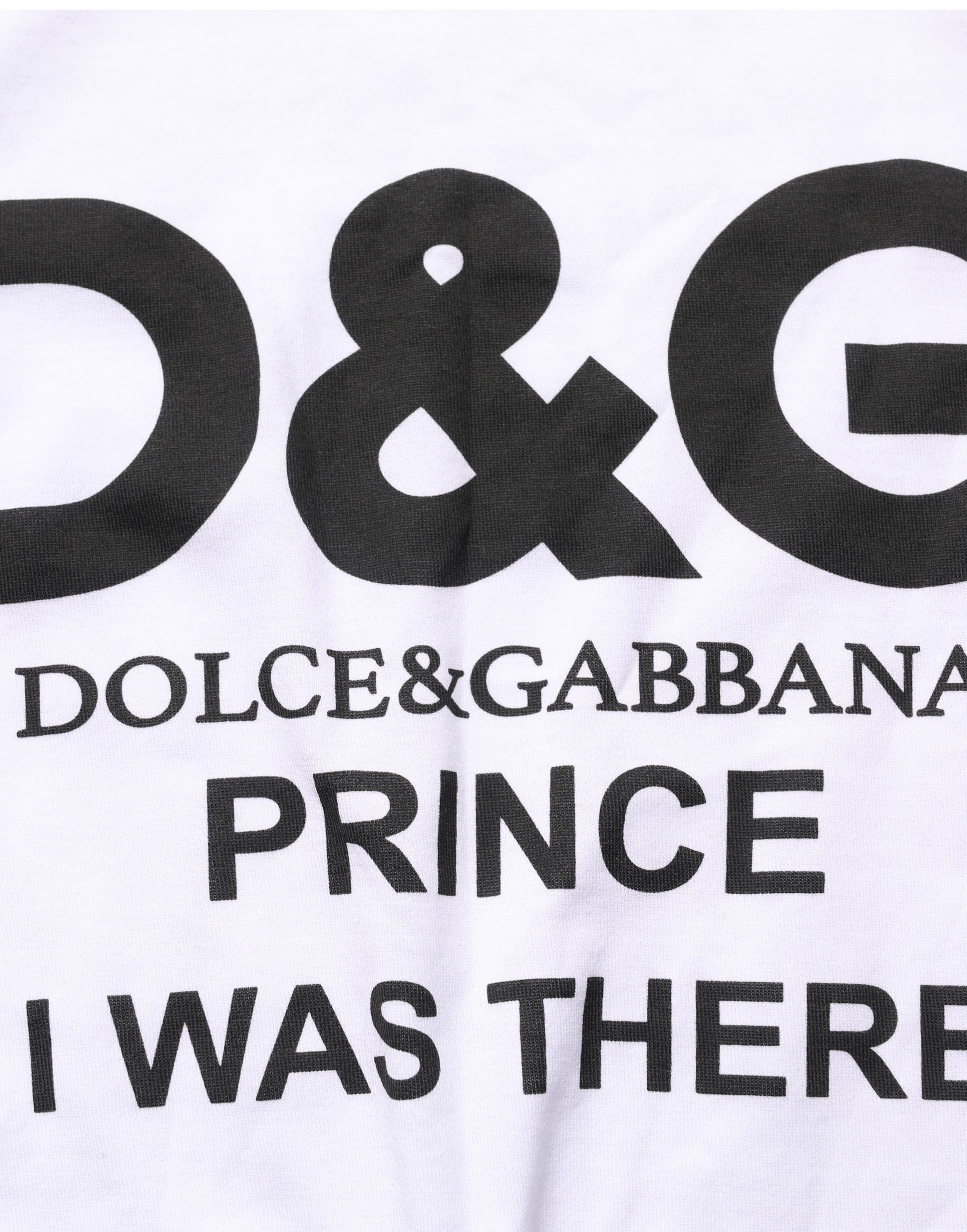 Dolce & Gabbana White D&G PRINCE I WAS THERE Crew Neck T-shirt