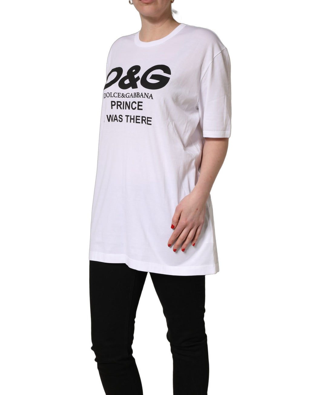 Dolce & Gabbana White D&G PRINCE I WAS THERE Crew Neck T-shirt