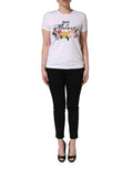 Dolce & Gabbana White Floral Graphic Short Sleeve Crew Neck T-shirt