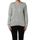 Dolce & Gabbana Green Button Down Silk Long Sleeve Cardigan Sweater