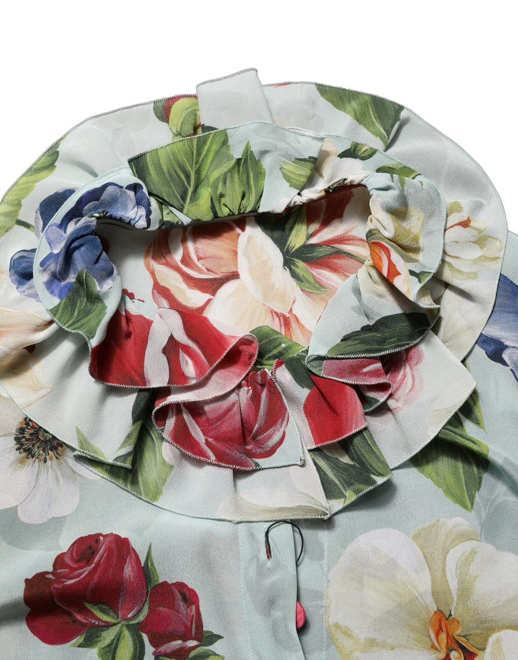 Dolce & Gabbana Multicolor Floral Silk Cropped Shirt Top