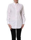 Dolce & Gabbana White Cotton Long Sleeve Button-Up Shirt Top