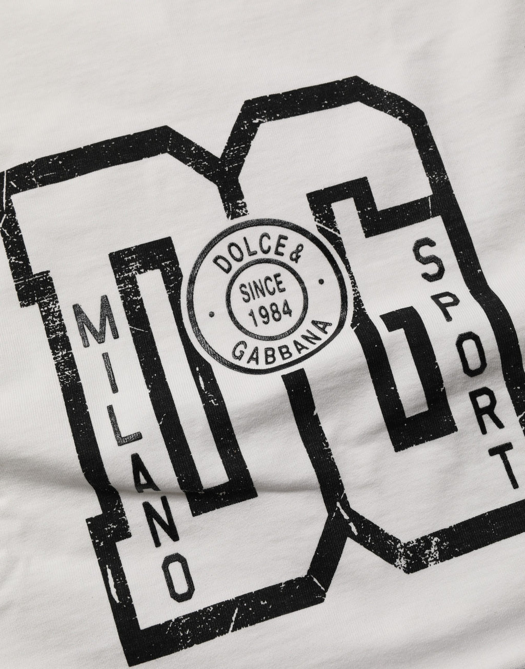Dolce & Gabbana White Cotton DG Logo Print Cropped Jersey Top