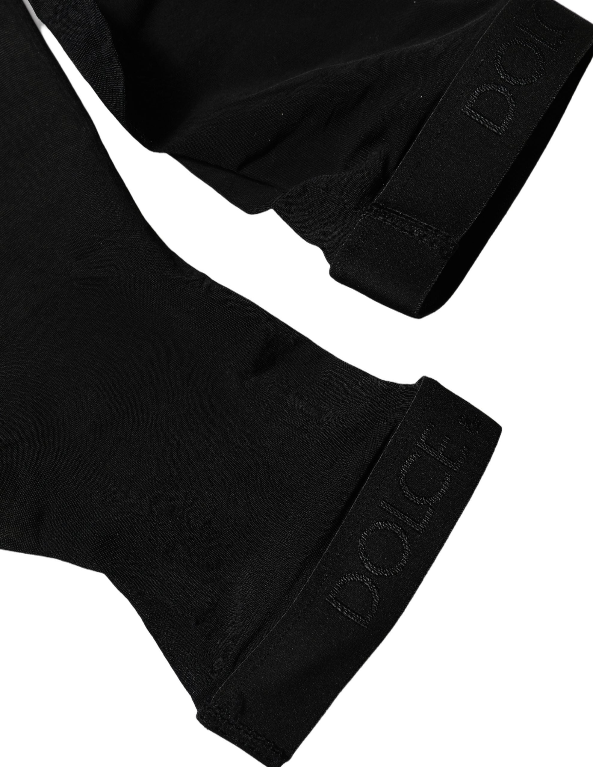 Dolce & Gabbana Black Sheer Nylon Thigh High Stockings Socks