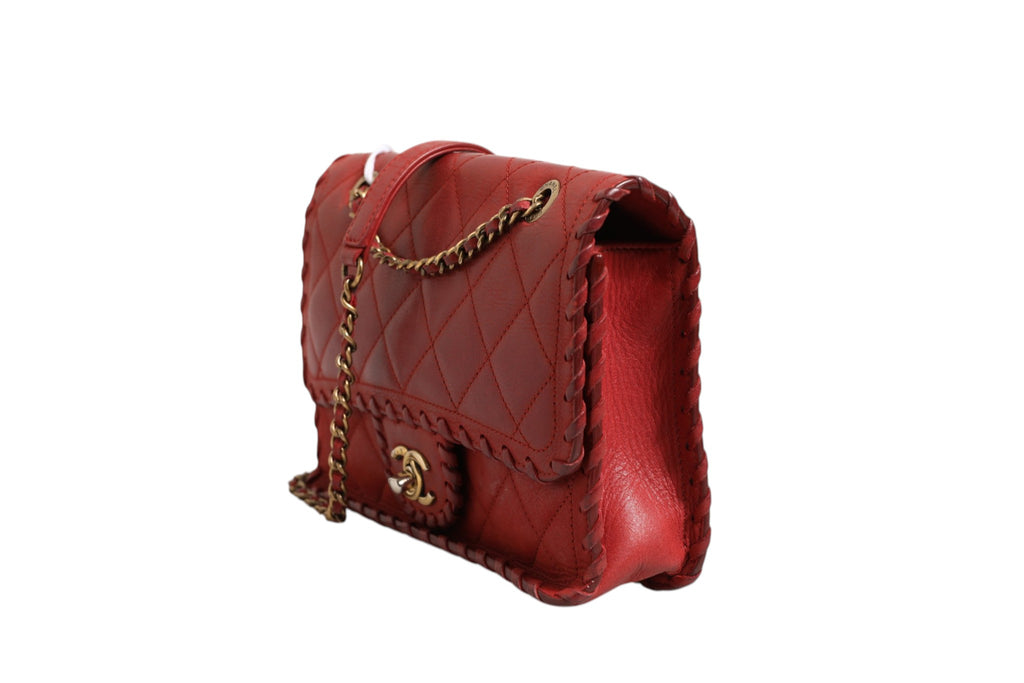 Chanel Mini Flap Bag Lambskin Braided Calfskin Gold Tone Metal