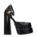 Versace Black Leather Platform Pumps