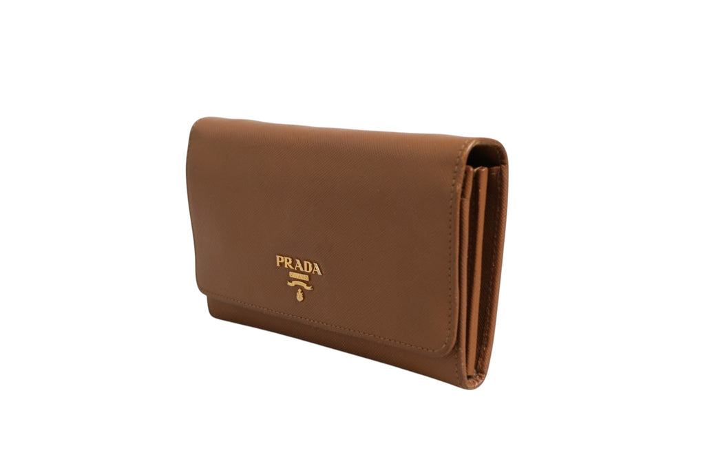 Prada Brown and Gold Wallet Strap
