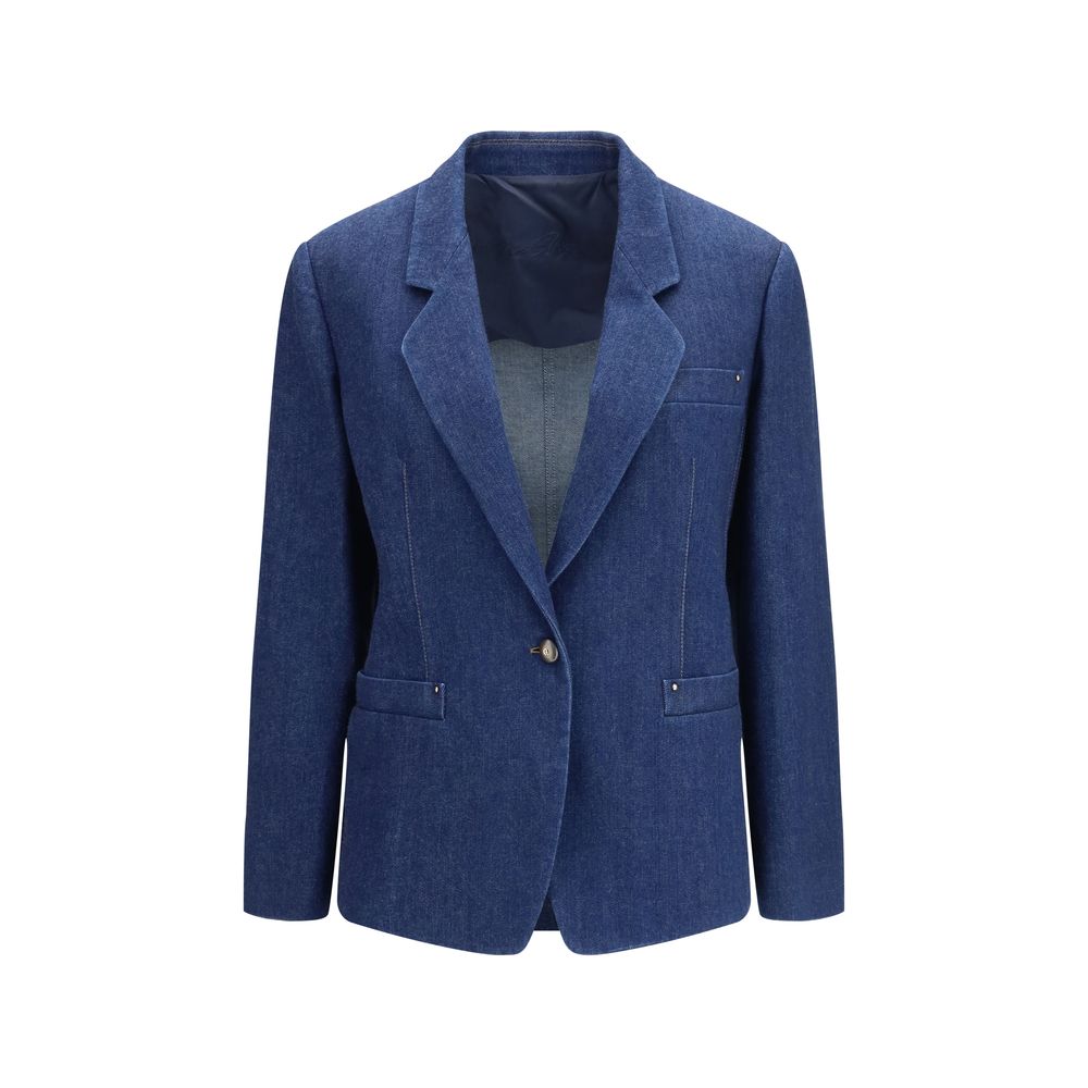 Giorgio Armani Blue Elastane Denim Jacket