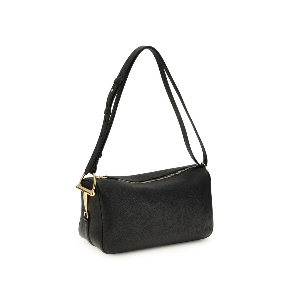 Gucci Black Calf Leather Bos Taurus Shoulder Bag
