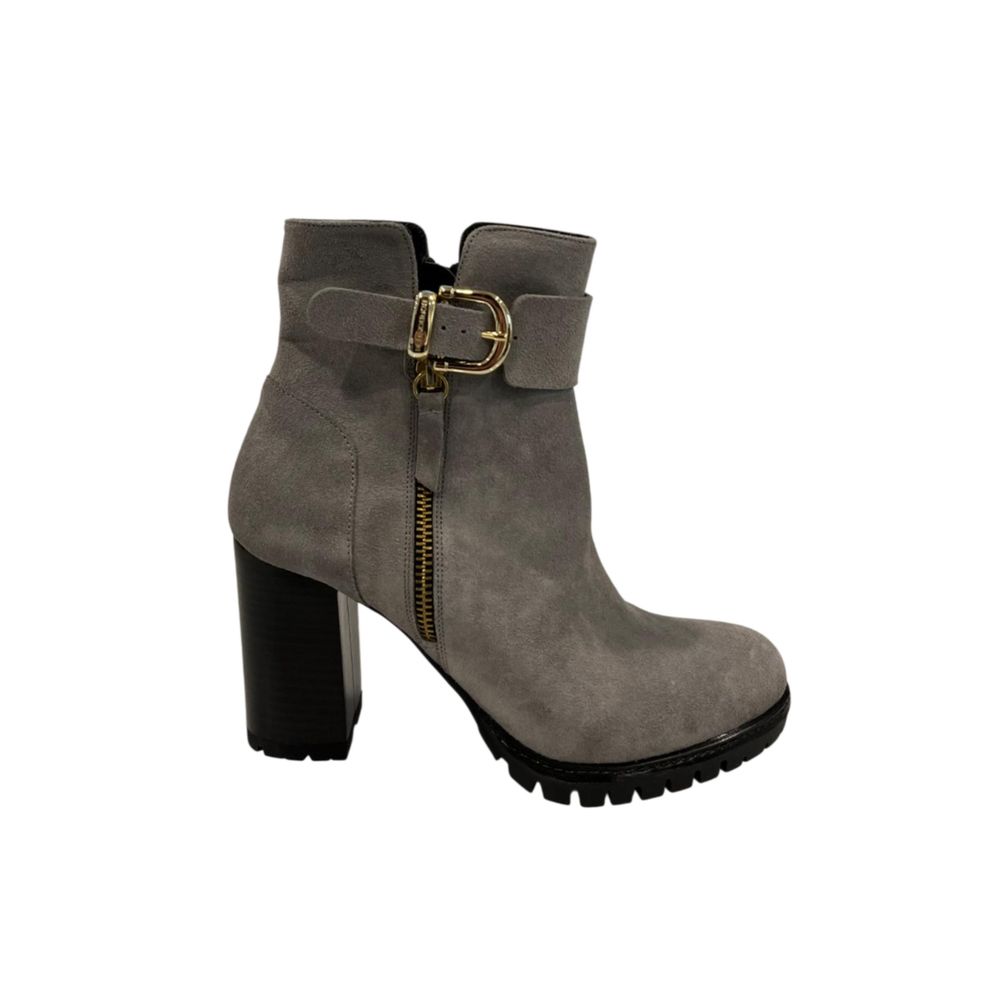 Borbonese Grey Leather Women Boot
