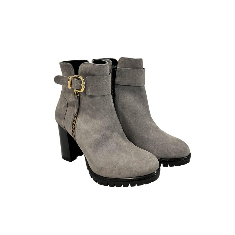 Borbonese Grey Leather Women Boot